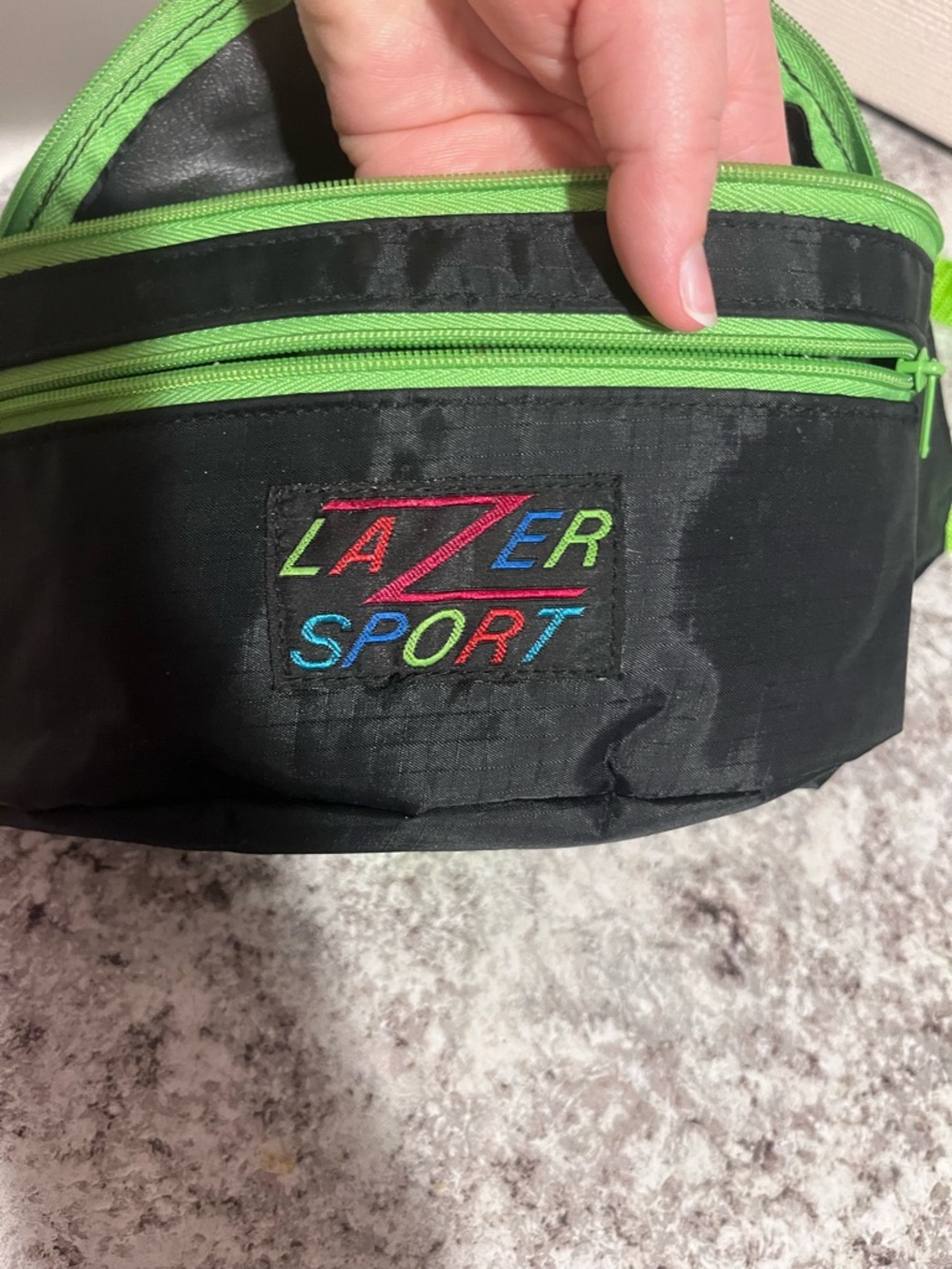 Vintage 90s Lazer Sport Green and Black Fanny Pack Bag - Picture 3 of 10